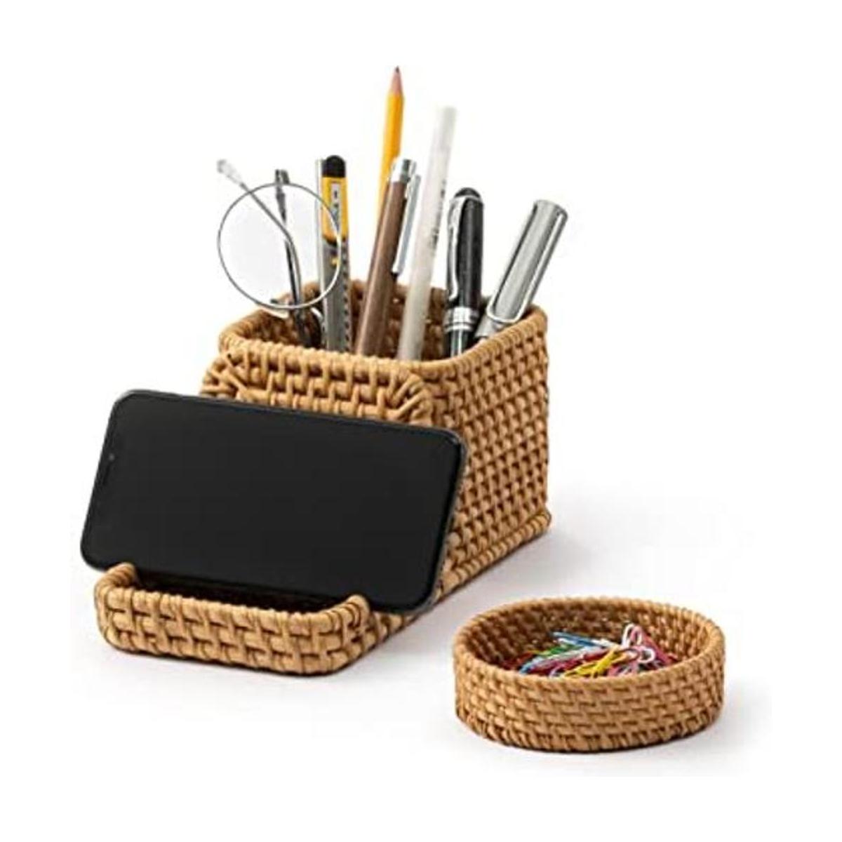 GaiaMade Pen Holder with Phone Stand and Paper Clip Holder