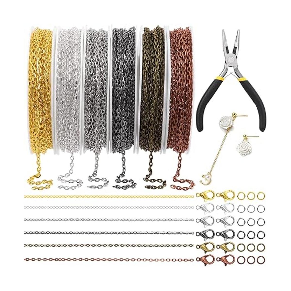 Mardatt 247 cadenas de metal de 60 pies de 6 colores con