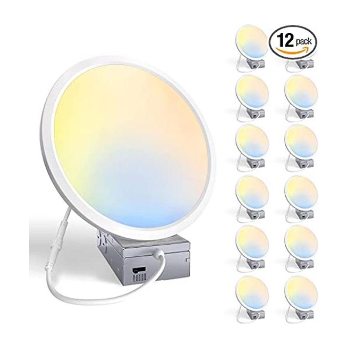 Amico Paquete de 12 luces LED empotrables ultrafinas de 7