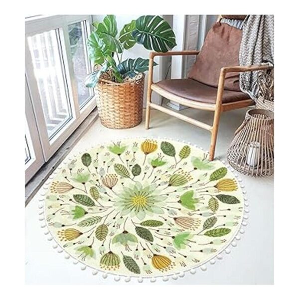 Uphome Alfombra redonda para dormitorio 3 pies con forma