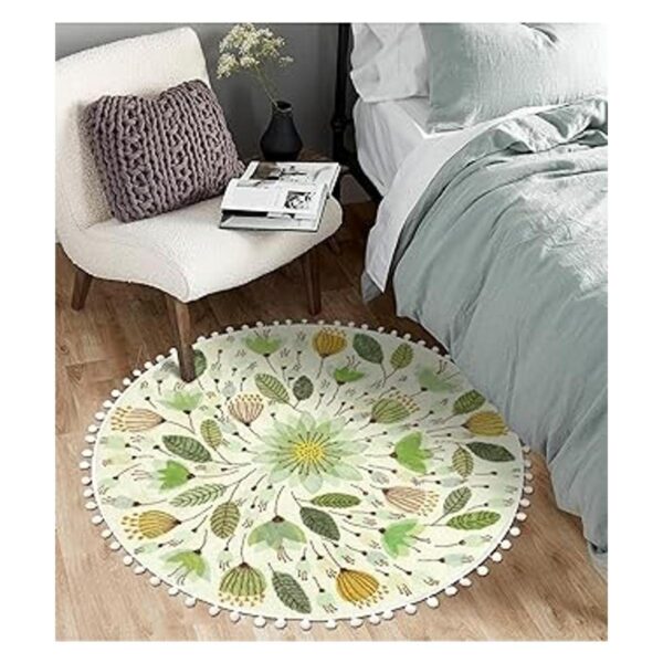 Uphome Alfombra redonda para dormitorio 3 pies con forma