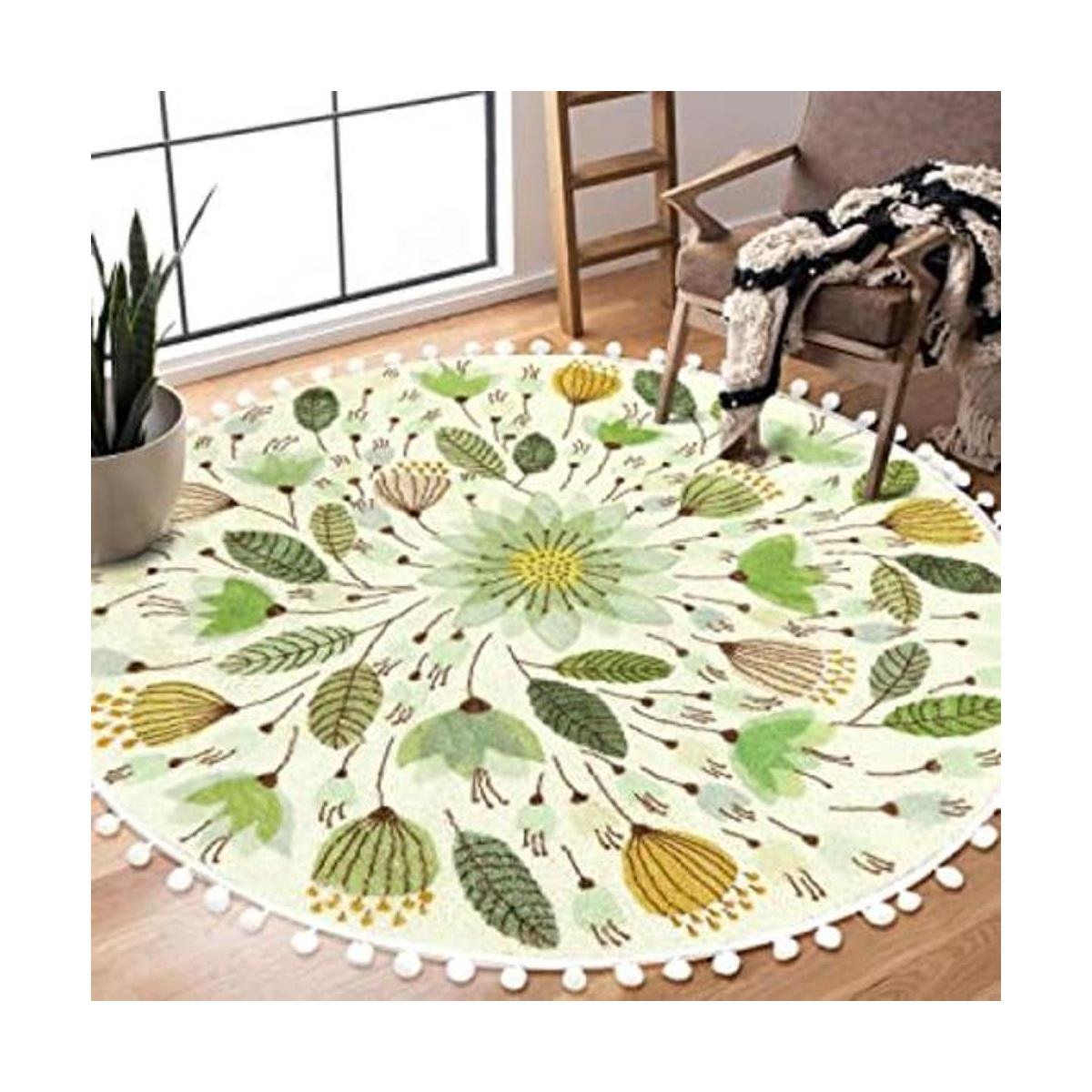 Uphome Alfombra redonda para dormitorio alfombra circular