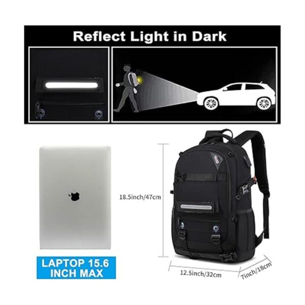 Mochila de monopatín mochila para laptop con puerto de_5