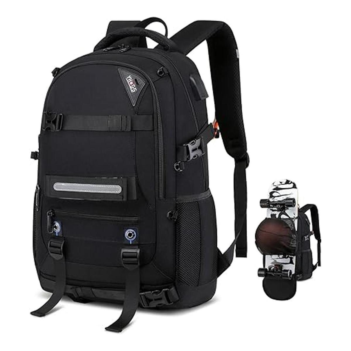 Mochila de monopatín mochila para laptop con puerto de