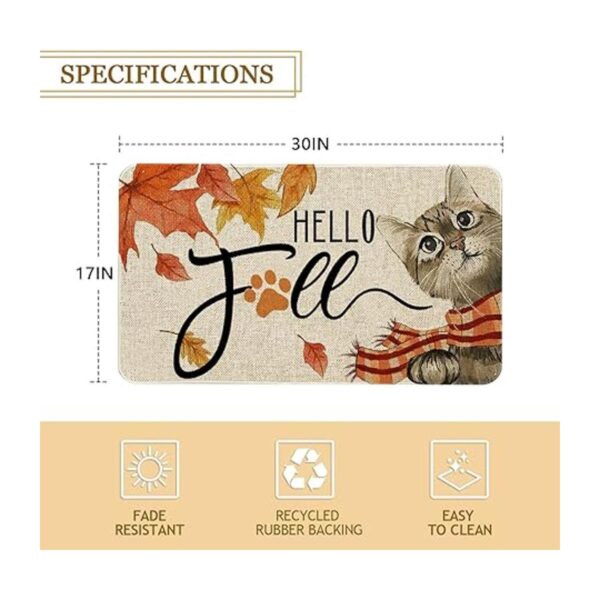 Hello Fall Tapete de puerta de 30 x 17 pulgadas tapete_2