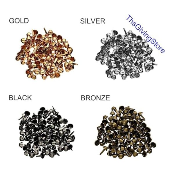 200 remaches de metal de 4 colores con forma de cono