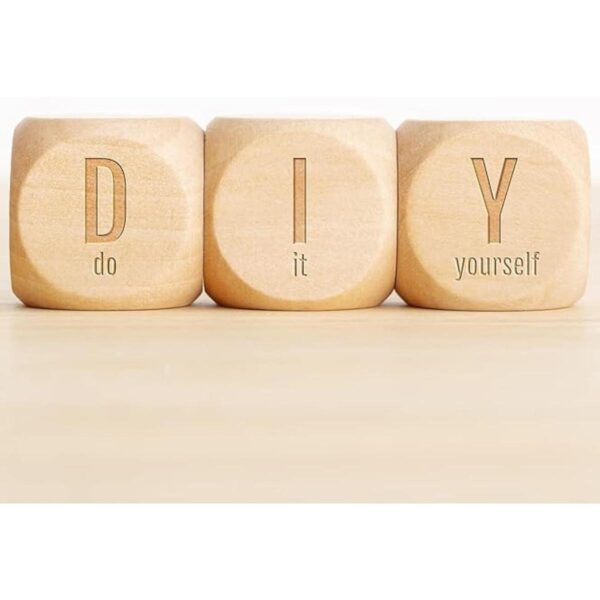 Dados de madera en blanco de 1 pulgada 30 bloques