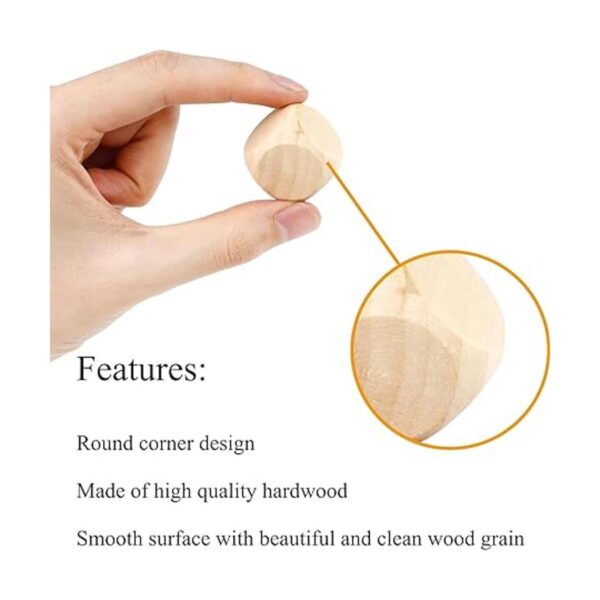 Dados de madera en blanco de 1 pulgada 30 bloques