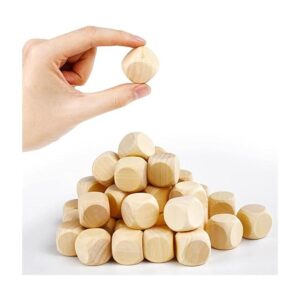 Dados de madera en blanco de 1 pulgada 30 bloques