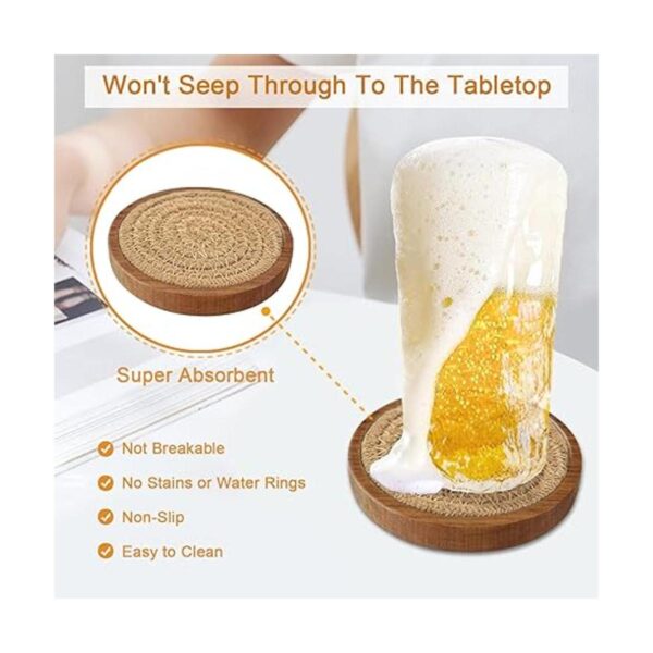 Wood Coasters for Drinks Eykao Absorbent Coaster Sets of_2