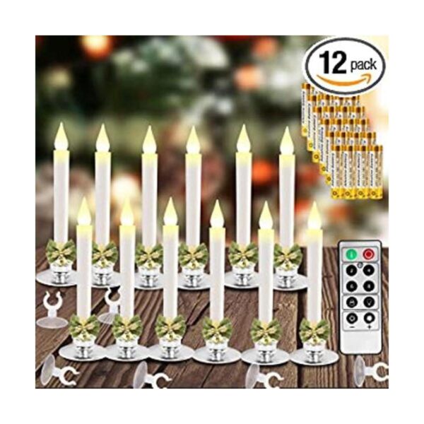 KITHOUSE Paquete de 12 velas de Navidad con temporizador_1