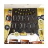 LaVenty 19 globos sucios de color negro y dorado para 30
