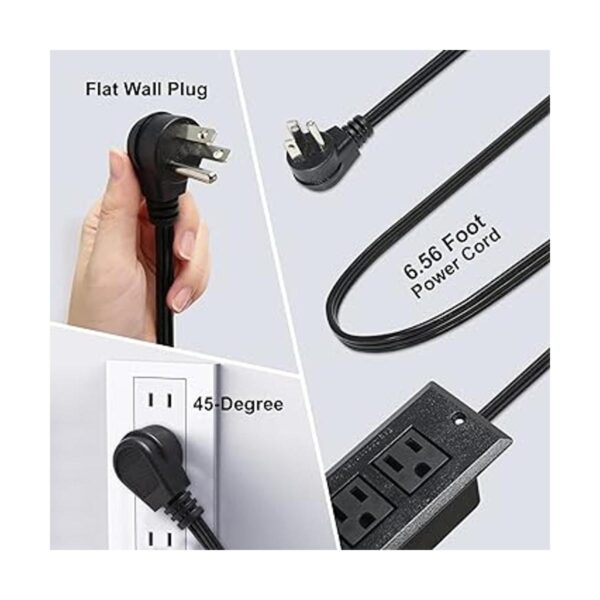Desk Power Strip with USB Recessed Mounted Desktop Power_3