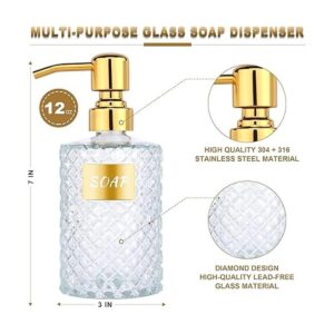 MOCLIF Dispensador de cristal de diamante de 12 onzas con
