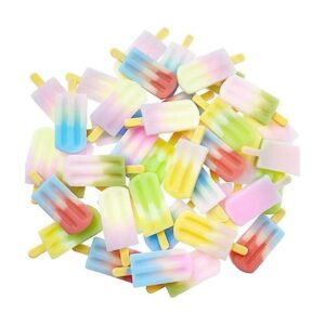 LIMAOLLY 40 dijes de resina en forma de paleta de hielo en