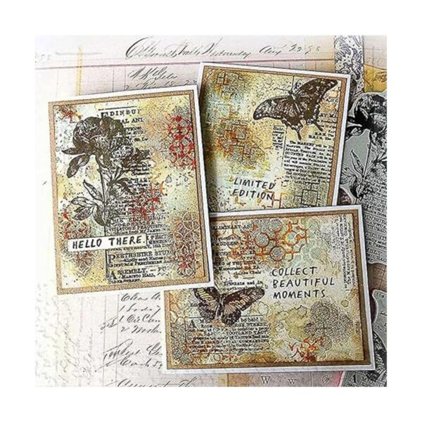 Sello de goma transparente con texto de mariposa diseño