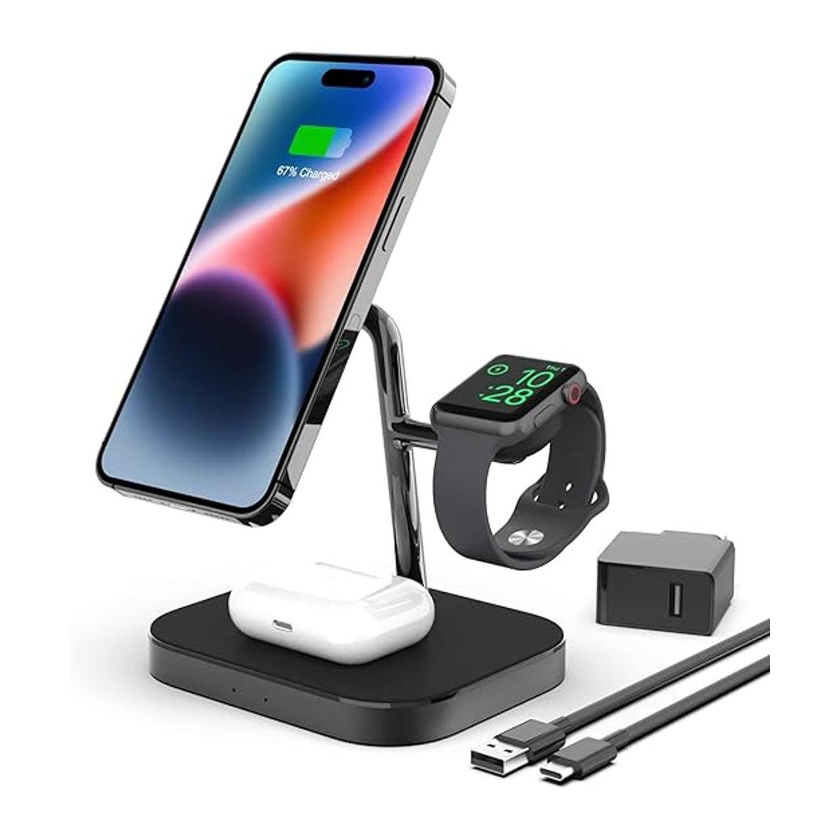 Cargador inalámbrico Boaraino Magnetic 3 en 1 estación de