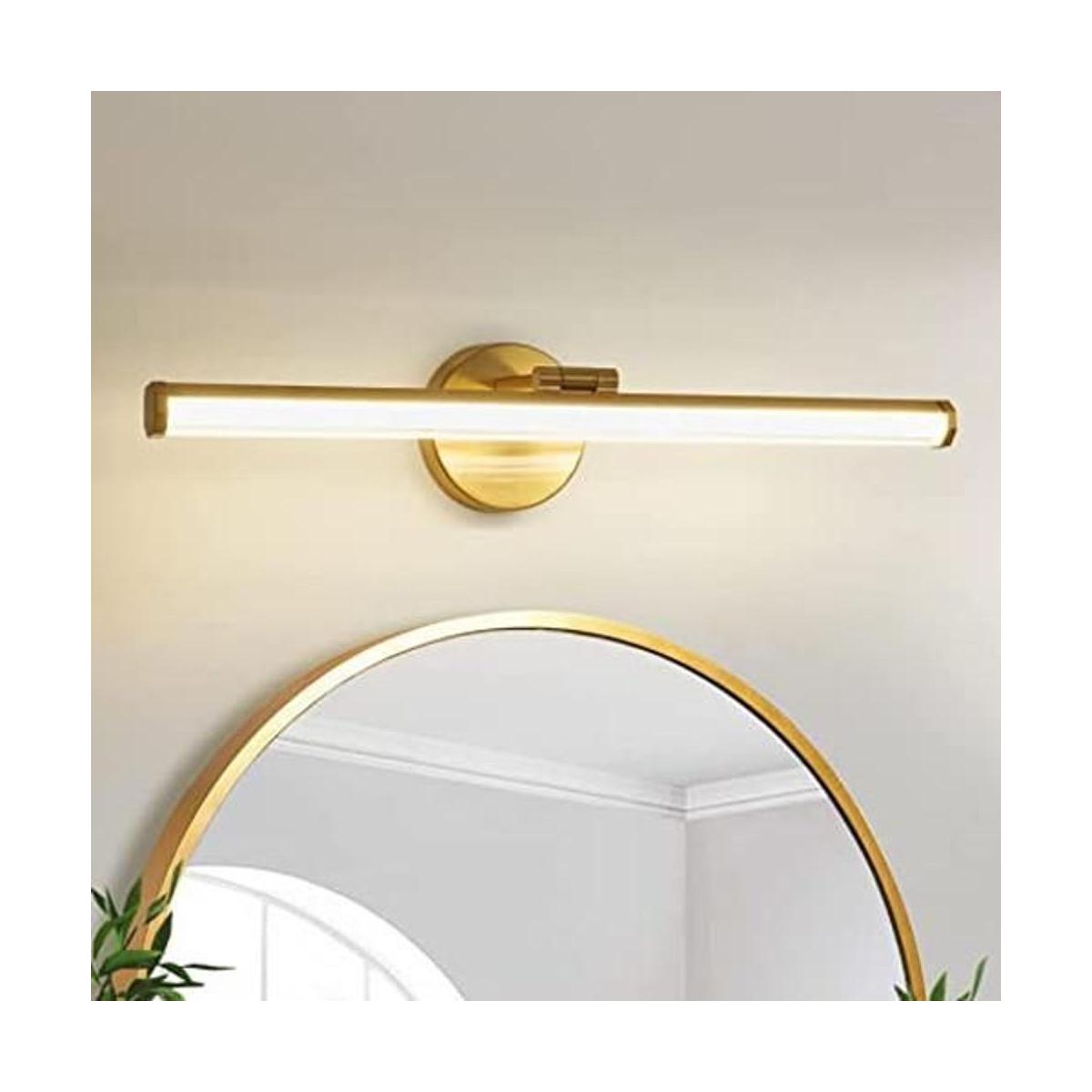 KAISITE Lámpara de tocador de baño luz dorada de 22