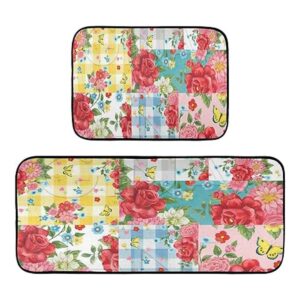 Juego de 2 tapetes de cocina con diseño de mariposas y
