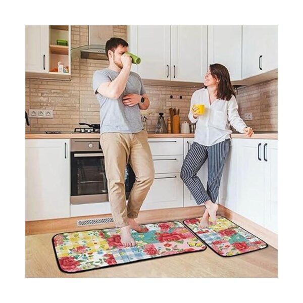 Juego de 2 tapetes de cocina con diseño de mariposas y