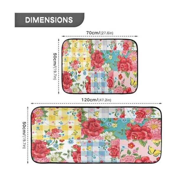 Juego de 2 tapetes de cocina con diseño de mariposas y