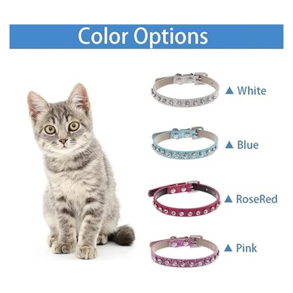 Aosora Collar de gato con campanas de diamantes de_6