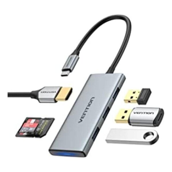 VENTION Base de concentrador USB C 6 en 1 USB C HDMI con_1