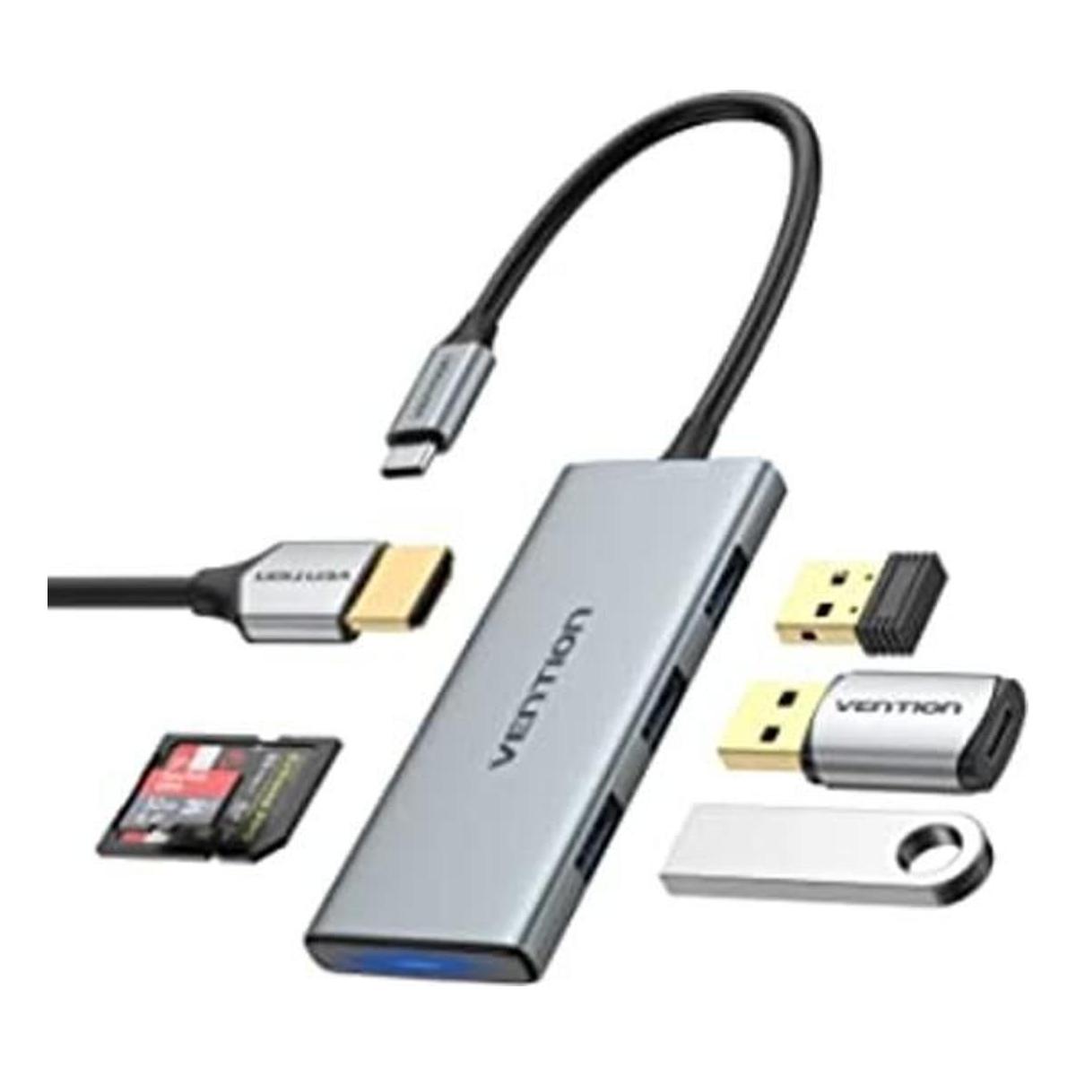 VENTION Base de concentrador USB C 6 en 1 USB C HDMI con