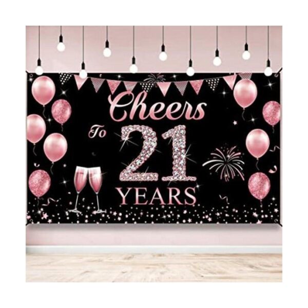 Decoraciones de cumpleaños número 21 para ella pancarta_1