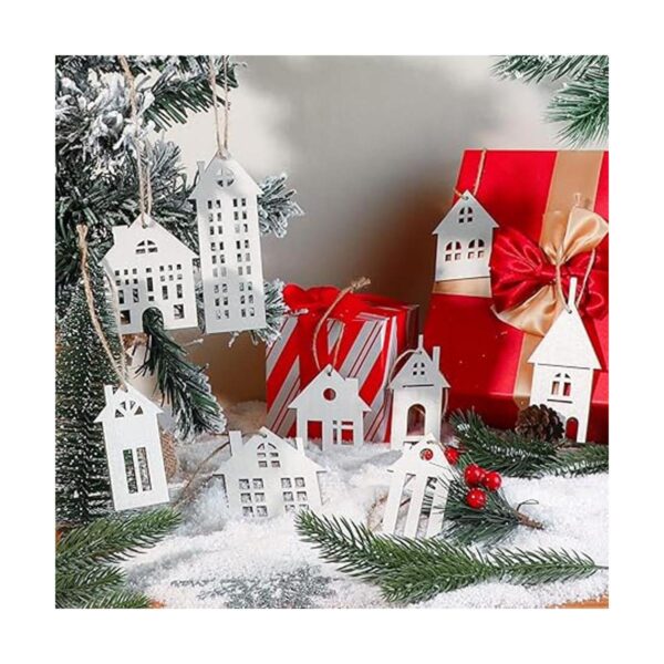 18 adornos de madera para casa para árbol de Navidad