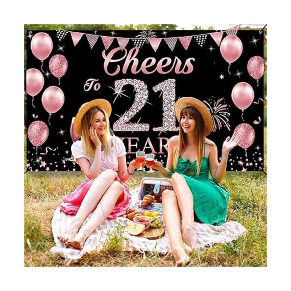 Decoraciones de cumpleaños número 21 para ella pancarta_4