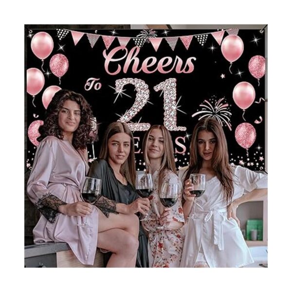 Decoraciones de cumpleaños número 21 para ella pancarta_3