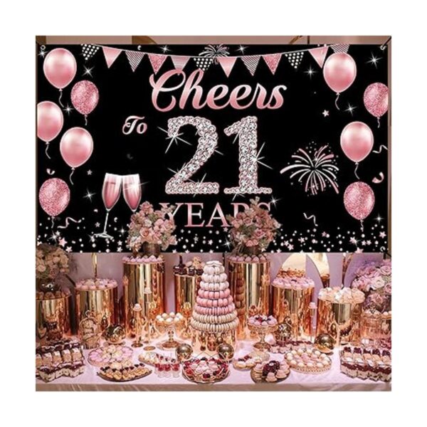 Decoraciones de cumpleaños número 21 para ella pancarta_5