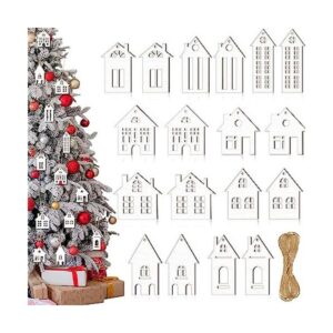 18 adornos de madera para casa para árbol de Navidad