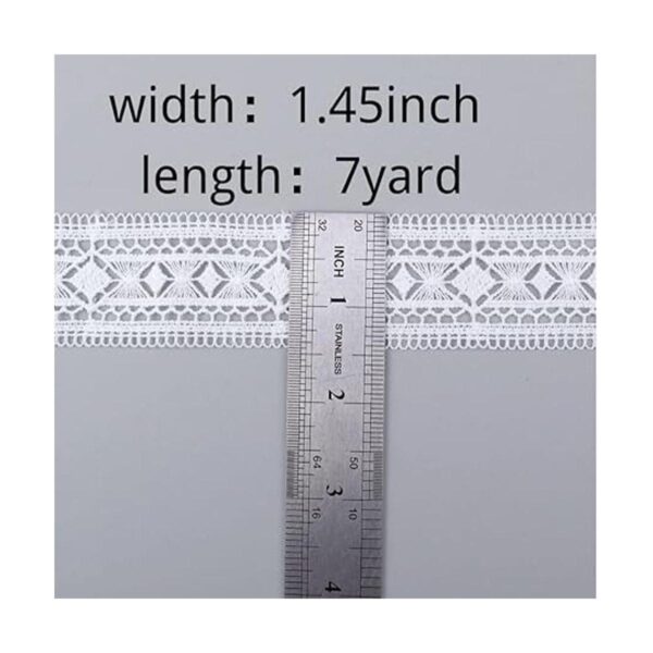 Cinta de encaje blanca de 7 yardas de Venecia bordado_2