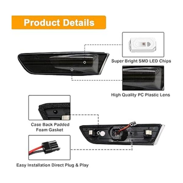 Aexploer Luces de marcador lateral LED compatibles con G35_6