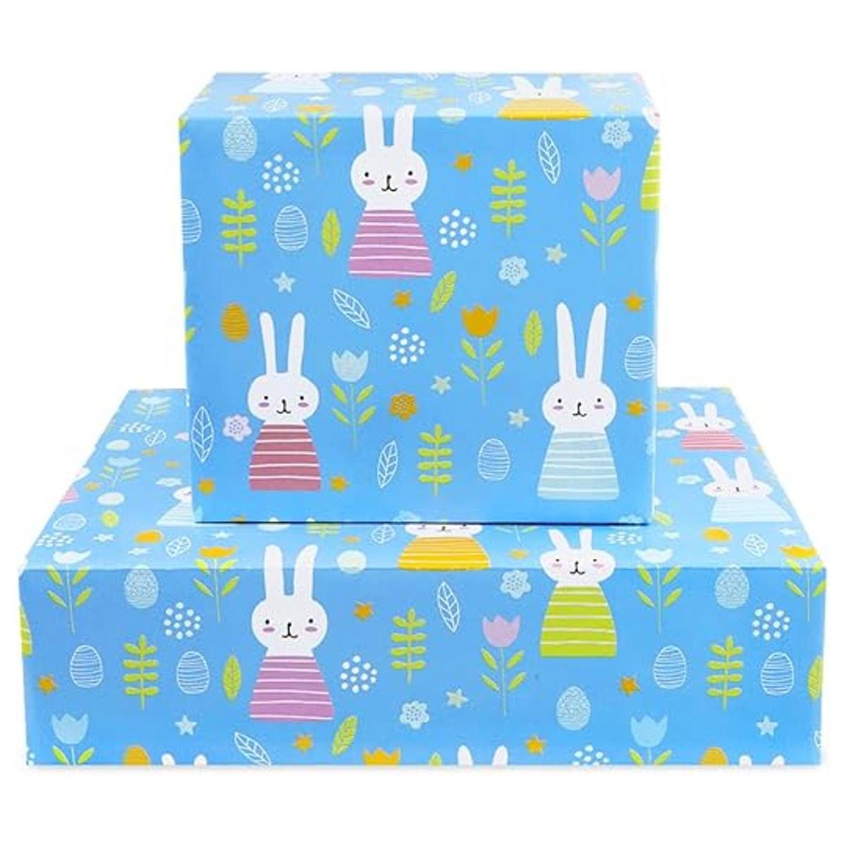 Papel de regalo de conejo de feliz cumpleaños para niños y
