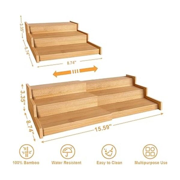 VenDotbi Spice Rack Organizer 3 Tier Expandable Bamboo
