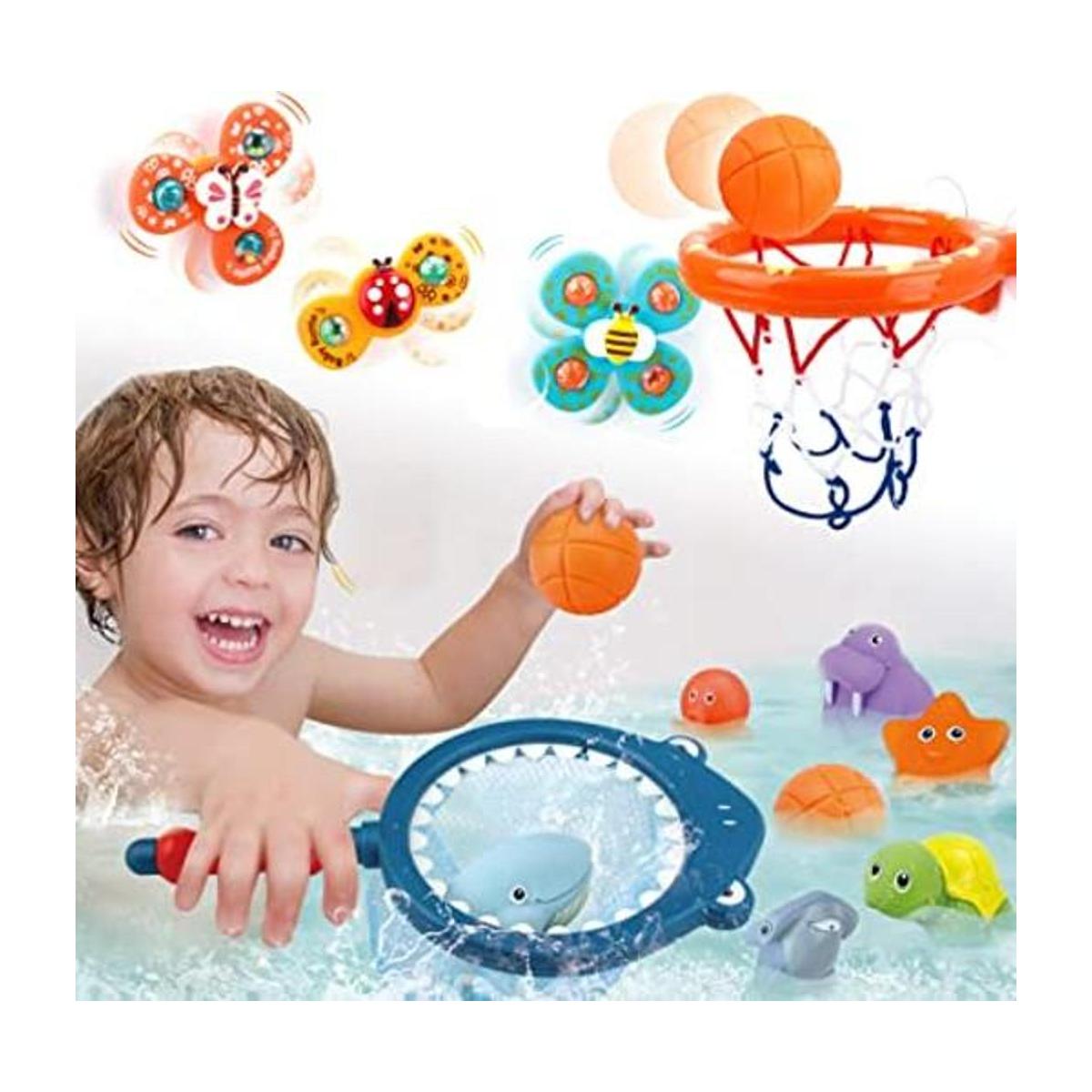 Juego de juguetes de baño divertido aro de baloncesto y