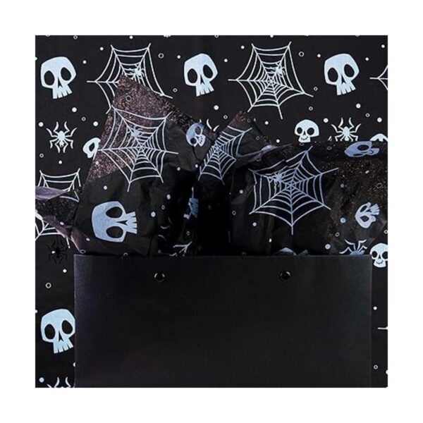 30 hojas de papel de seda negro de Halloween a granel 20_2