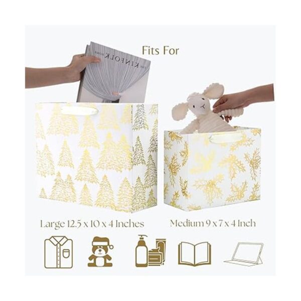 UNIQOOO 12 bolsas de regalo de Navidad doradas metálicas_6