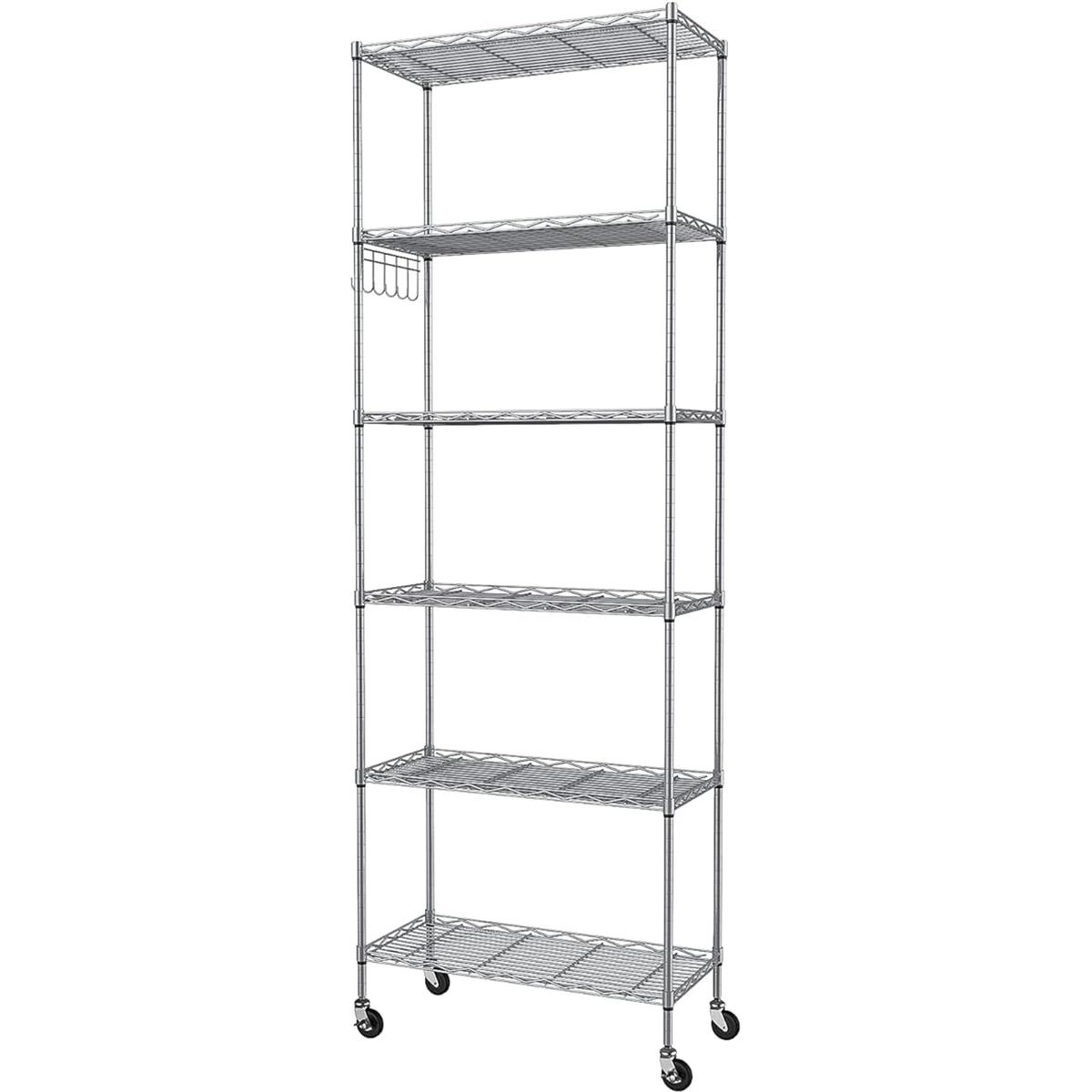 Homdox 6Tier Storage Shelf Wire Shelving Unit Free