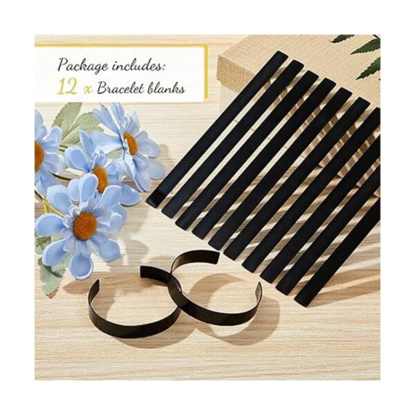 12 pulseras de aluminio anodizado en blanco de 7 x 0.5 x