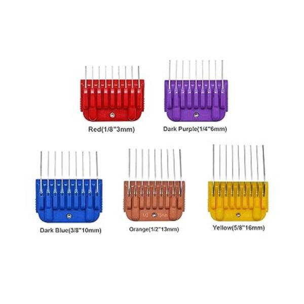Juego de 5 peines de guía de colores profesional de acero_2