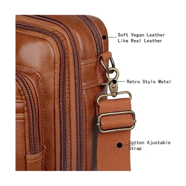 Mochila de cuero para laptop maletín híbrido de 15.6