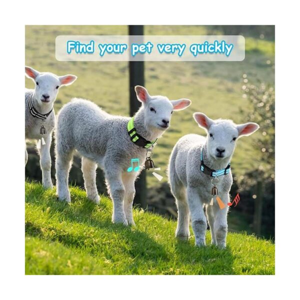 GINDOOR 5 Pack Reflective Goat Collars with Bells Cow
