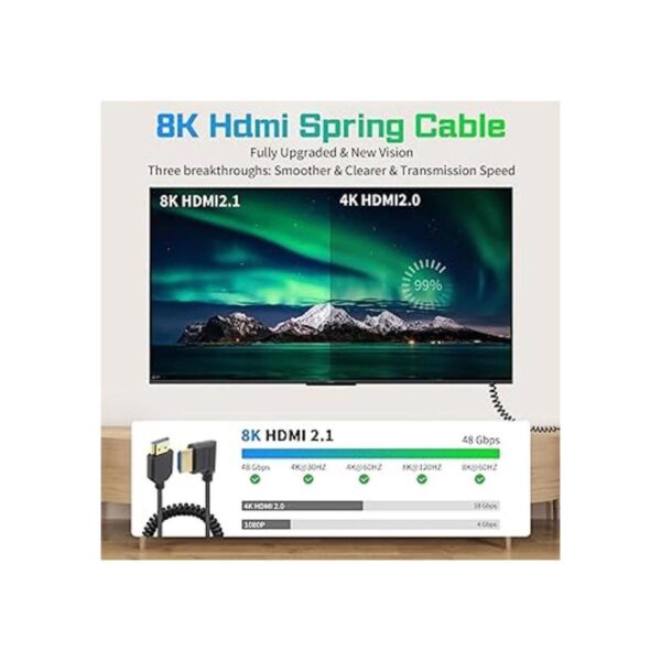 Duttek Cable HDMI en espiral 8K 48 Gbps en espiral HDMI_2
