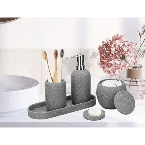 Juego de accesorios de baño 5 piezas completo de resina