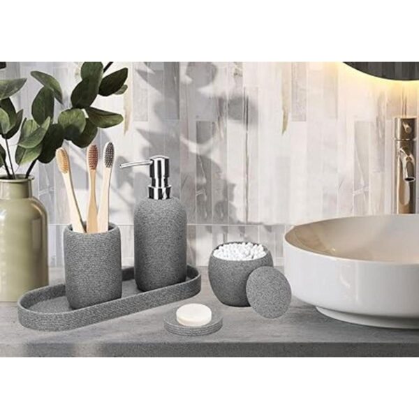 Juego de accesorios de baño 5 piezas completo de resina