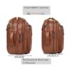 Mochila de cuero para laptop maletín híbrido de 15.6